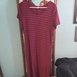 Old Navy Red and Blue Striped Maxi Dress